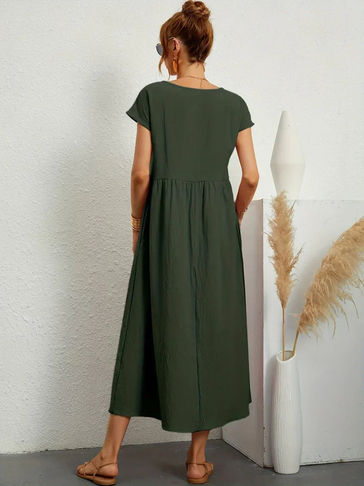 Midi Dress Elegant Fluid Silhouette Luxe Feminine Style