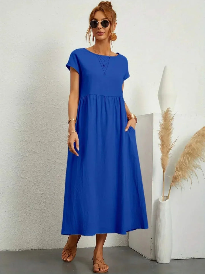 Midi Dress Elegant Fluid Silhouette Luxe Feminine Style