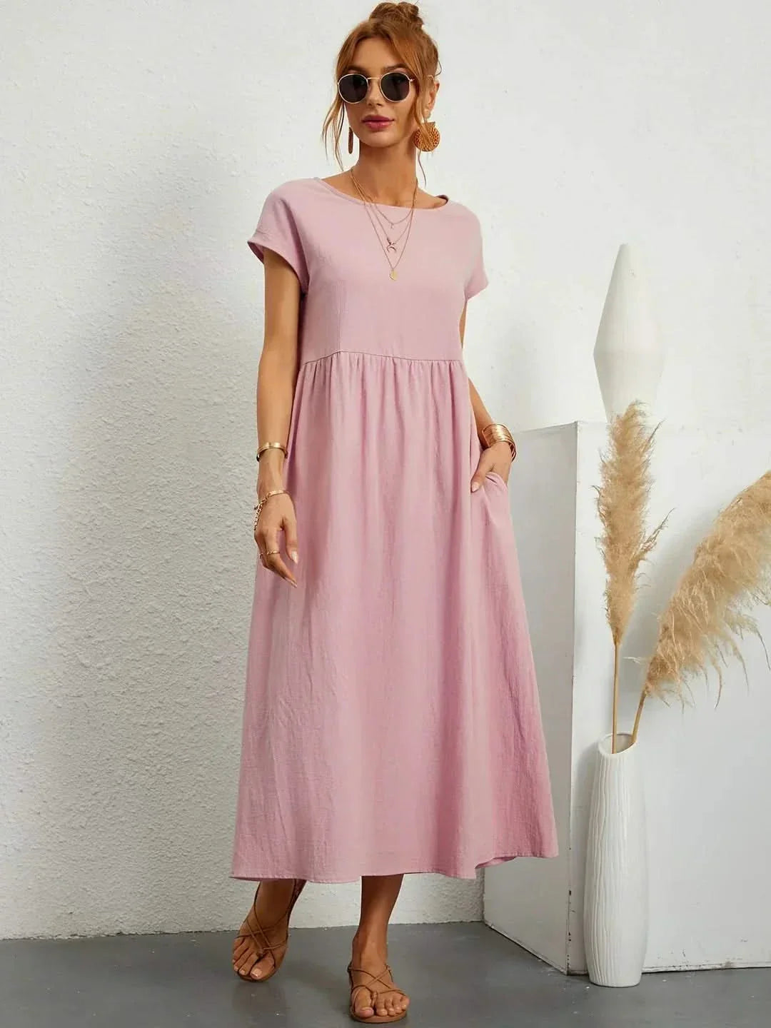 Midi Dress Elegant Fluid Silhouette Luxe Feminine Style