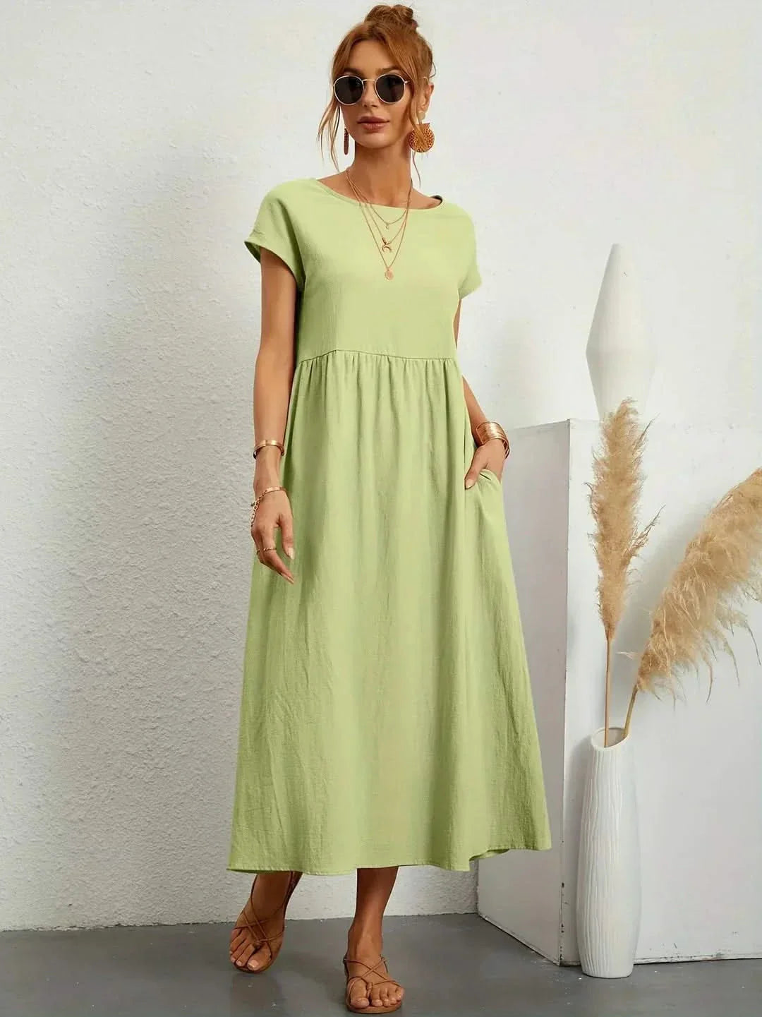 Midi Dress Elegant Fluid Silhouette Luxe Feminine Style