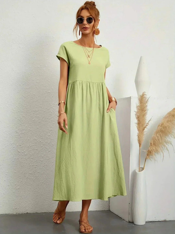 Midi Dress Elegant Fluid Silhouette Luxe Feminine Style