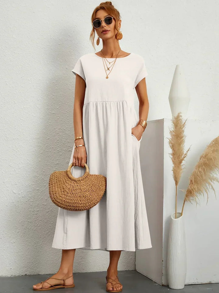 Midi Dress Elegant Fluid Silhouette Luxe Feminine Style
