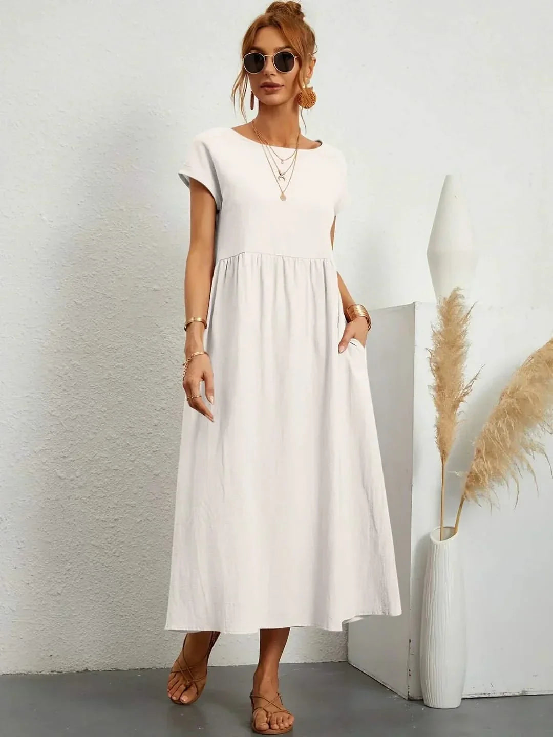 Midi Dress Elegant Fluid Silhouette Luxe Feminine Style