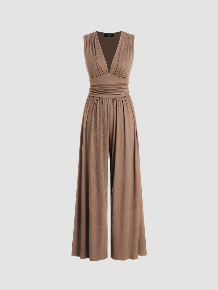 Jumpsuit Sleeveless Tailored Fit Casual Summer Elegant Style