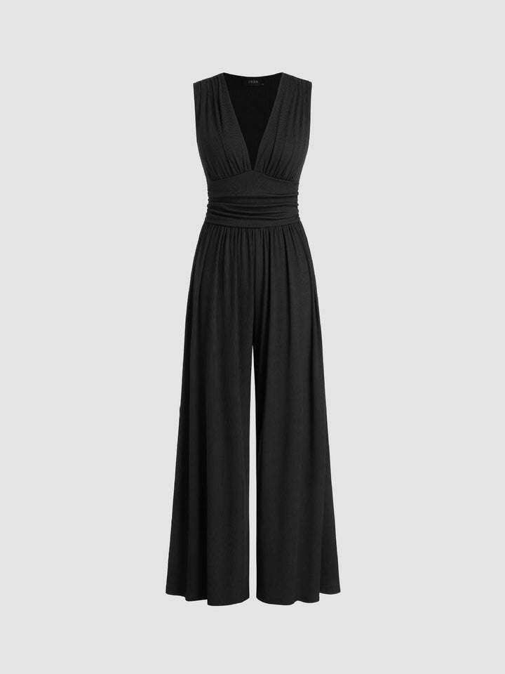 Jumpsuit Sleeveless Tailored Fit Casual Summer Elegant Style