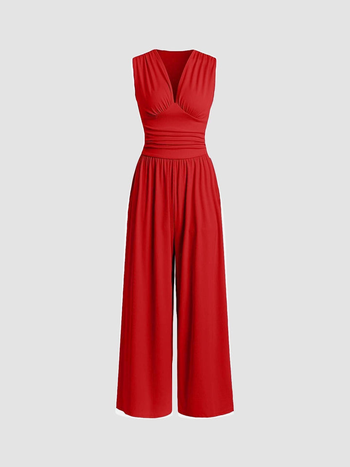 Jumpsuit Sleeveless Tailored Fit Casual Summer Elegant Style