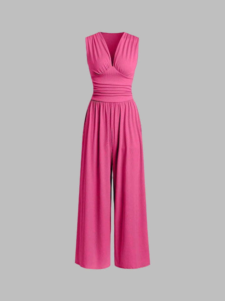 Jumpsuit Sleeveless Tailored Fit Casual Summer Elegant Style