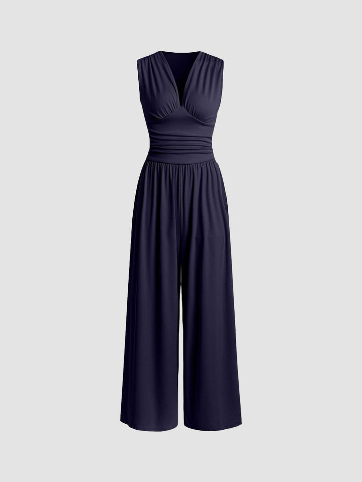 Jumpsuit Sleeveless Tailored Fit Casual Summer Elegant Style