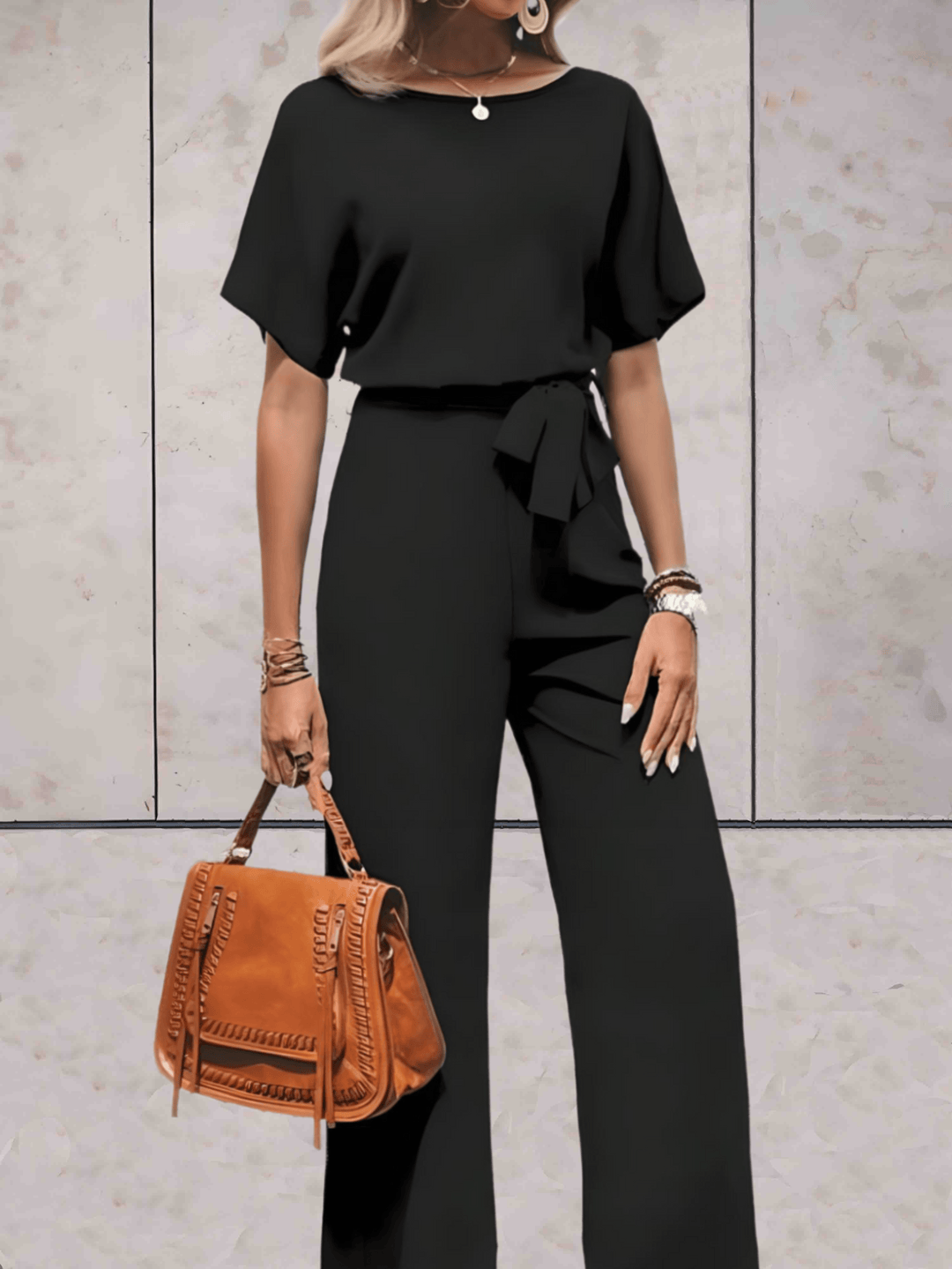 Jumpsuit Elegant Tailored Fit Wide Leg Evening Style