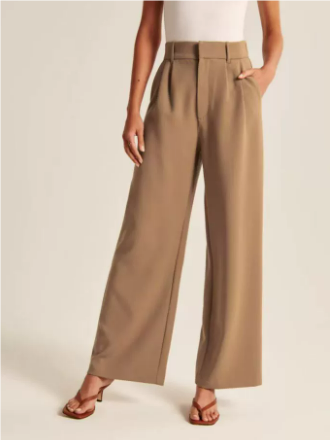 Trousers Tailored Wide Leg Palazzo Elegant Relaxed Fit Style
