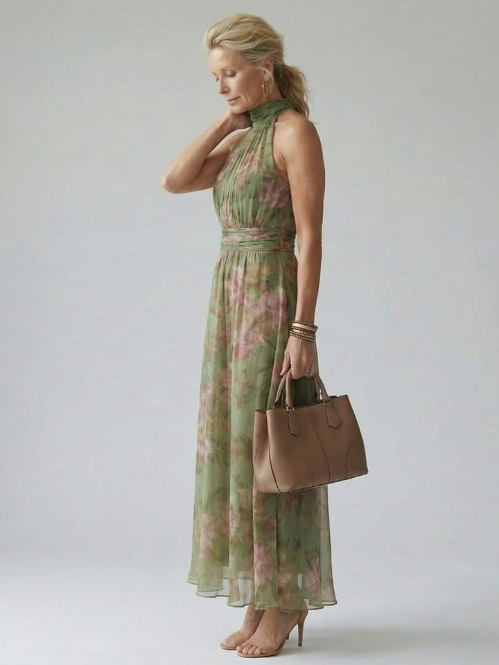 Halter Midi Dress Elegant Silhouette Feminine Occasion Style