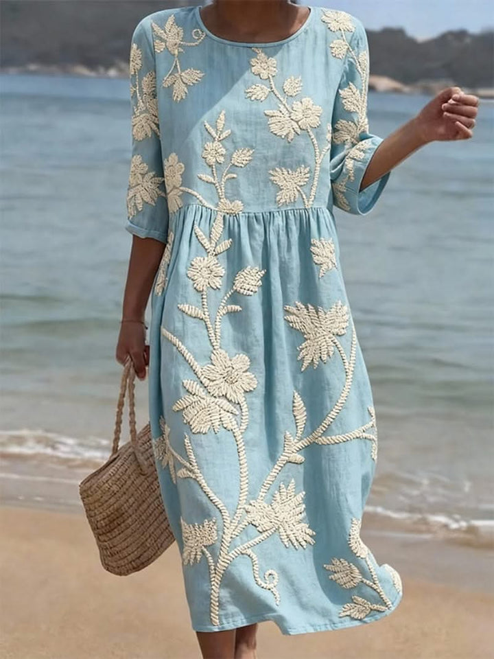 Midi Dress Vintage Style Casual Relaxed Fit Timeless Elegance