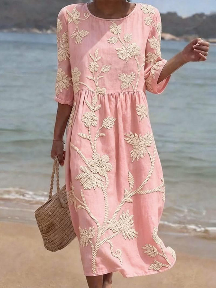 Midi Dress Vintage Style Casual Relaxed Fit Timeless Elegance