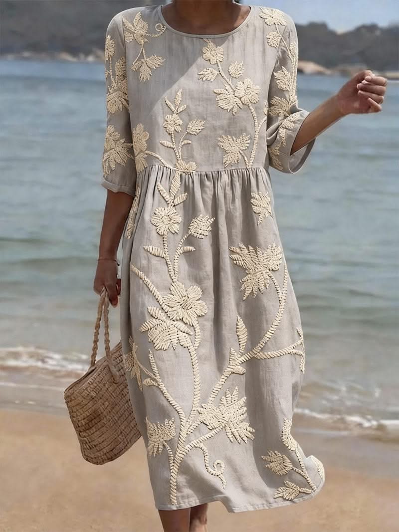 Midi Dress Vintage Style Casual Relaxed Fit Timeless Elegance