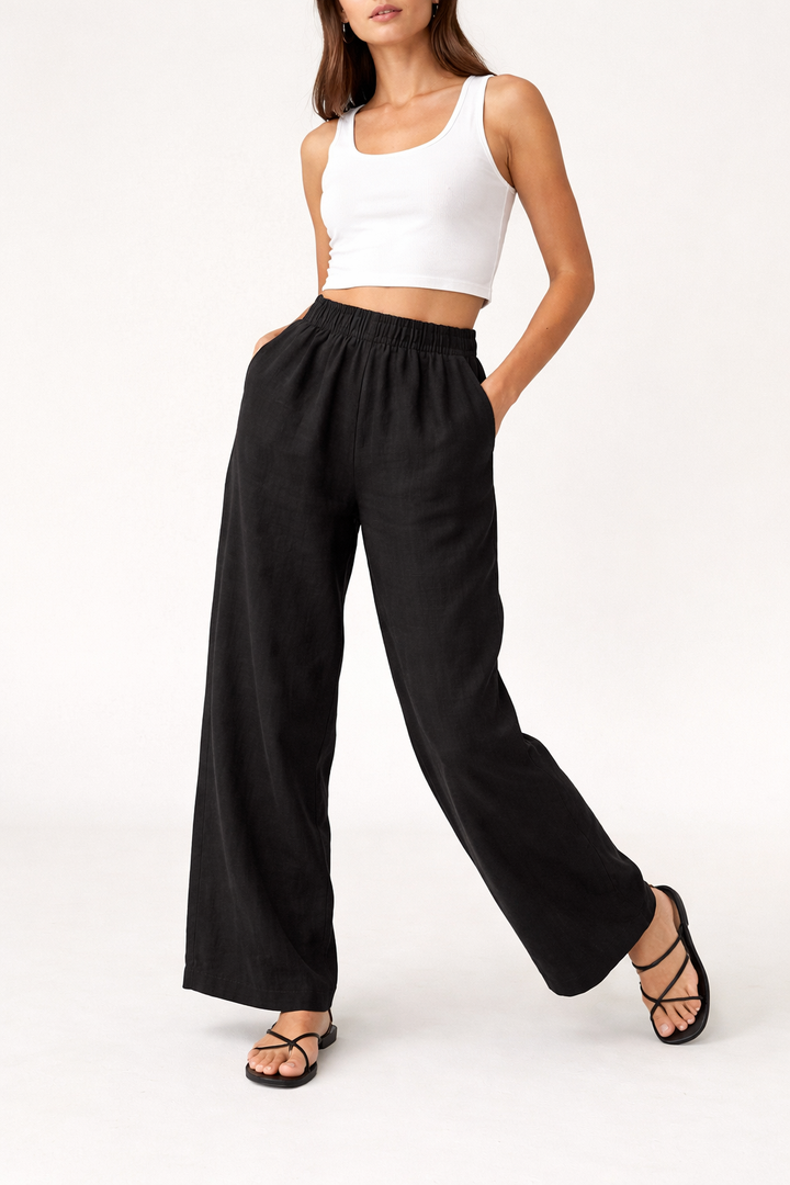 Relaxed Fit Linen Pants