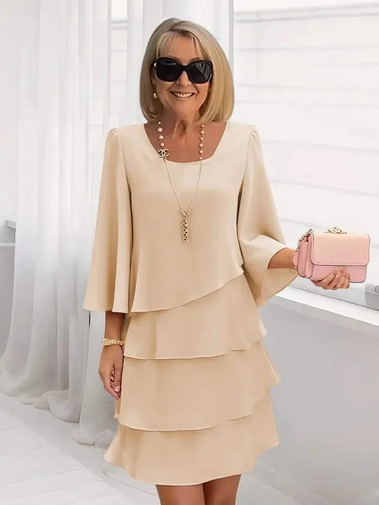 Ruffle Midi Dress Elegant Flowing Silhouette Feminine Style