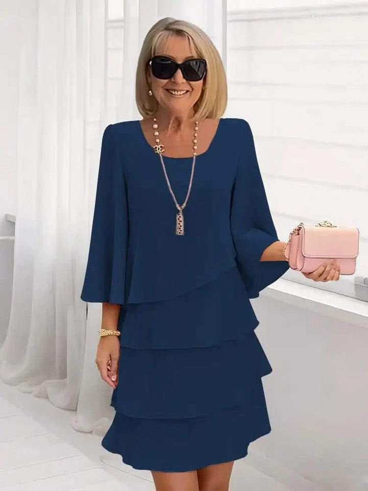 Ruffle Midi Dress Elegant Flowing Silhouette Feminine Style