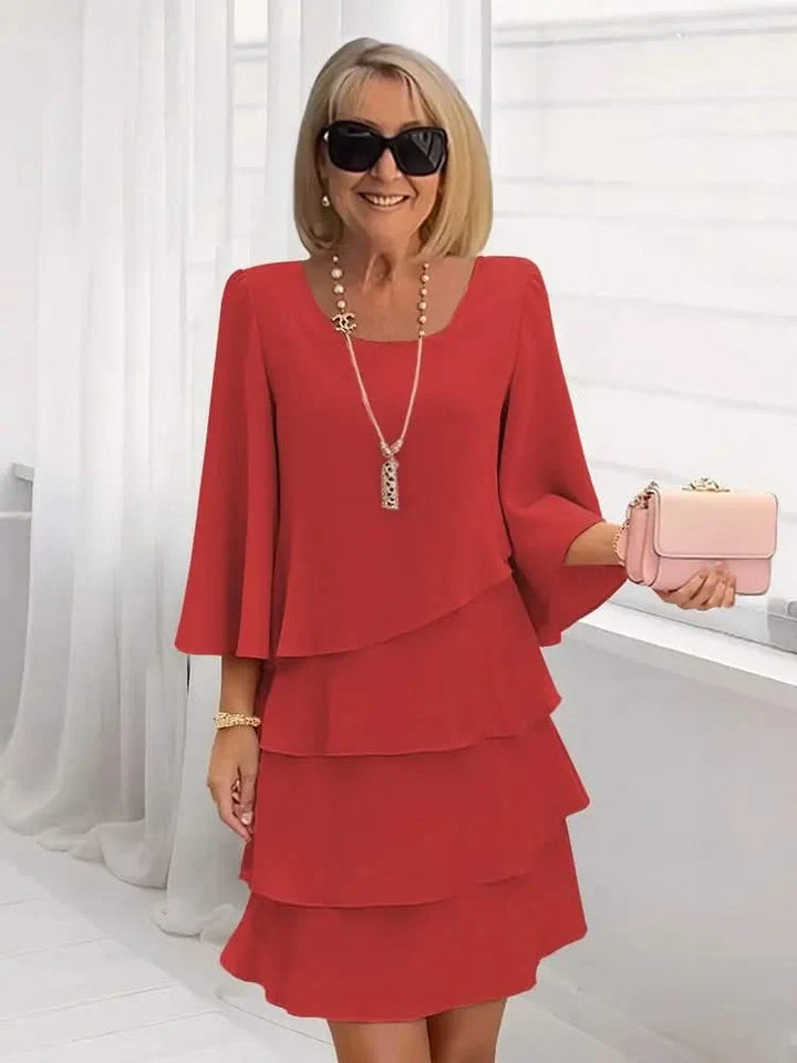 Ruffle Midi Dress Elegant Flowing Silhouette Feminine Style
