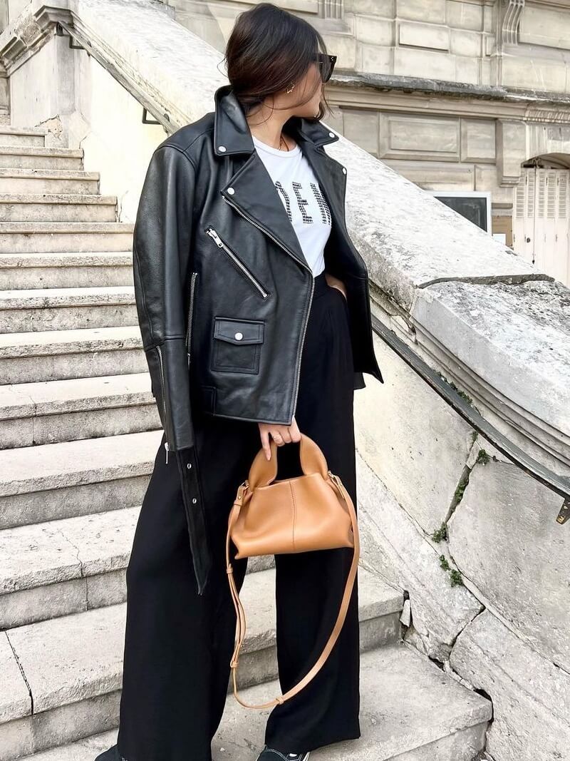 Structured Faux Leather Tote Bag for Women