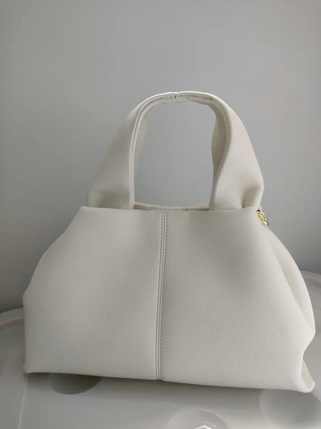 Structured Faux Leather Tote Bag for Women