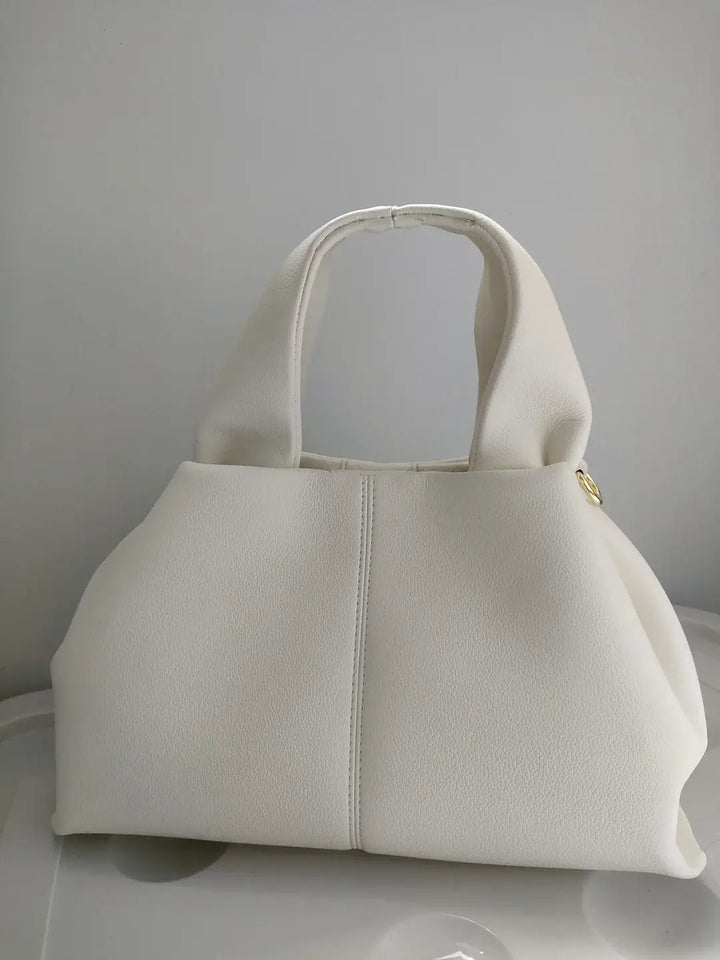 Structured Faux Leather Tote Bag for Women
