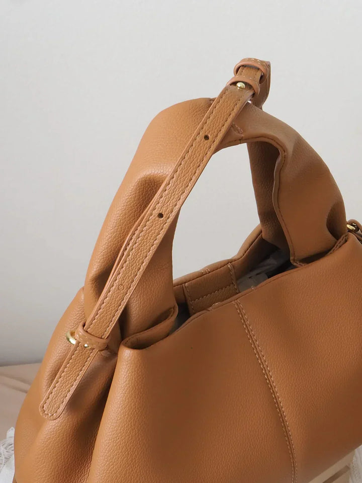 Structured Faux Leather Tote Bag for Women