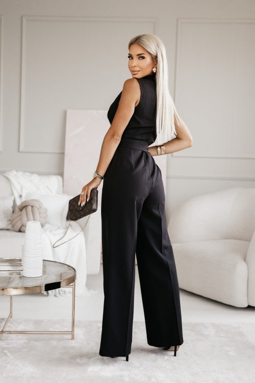 Jumpsuit Sleeveless Elegant Tailored Fit Wide Leg Style