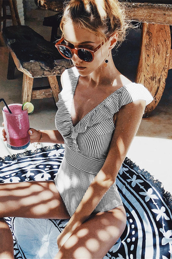 Swimsuit Vintage Print Stylish One Piece Summer Beach Style