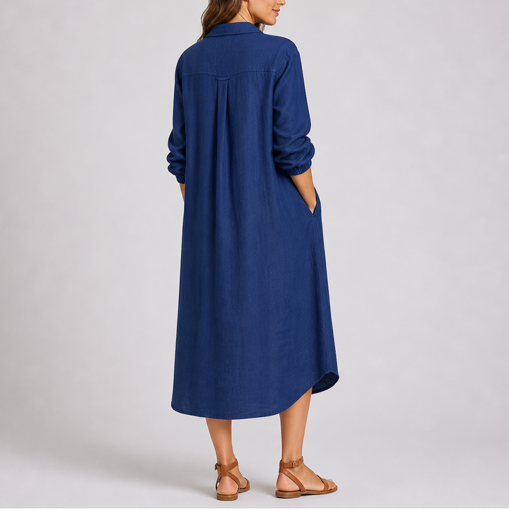 Shirt Dress Button Front Relaxed Fit Summer Casual Style