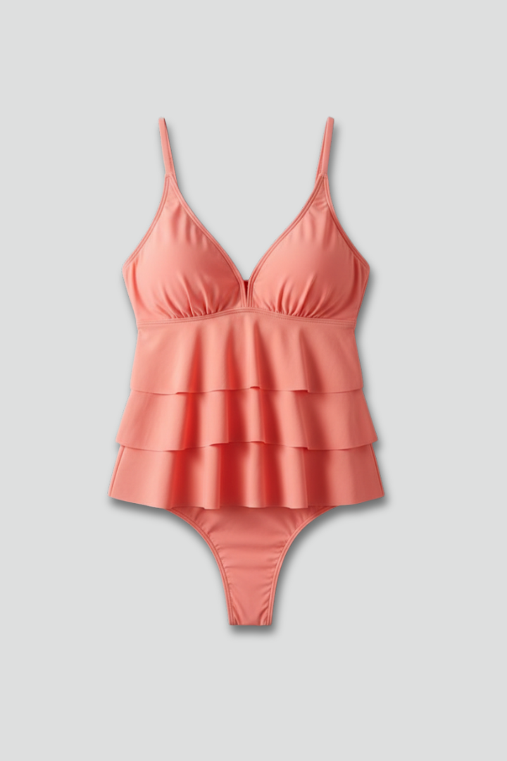 Tankini Set Tailored Ruffle Detail Summer Beach Stylish Fit