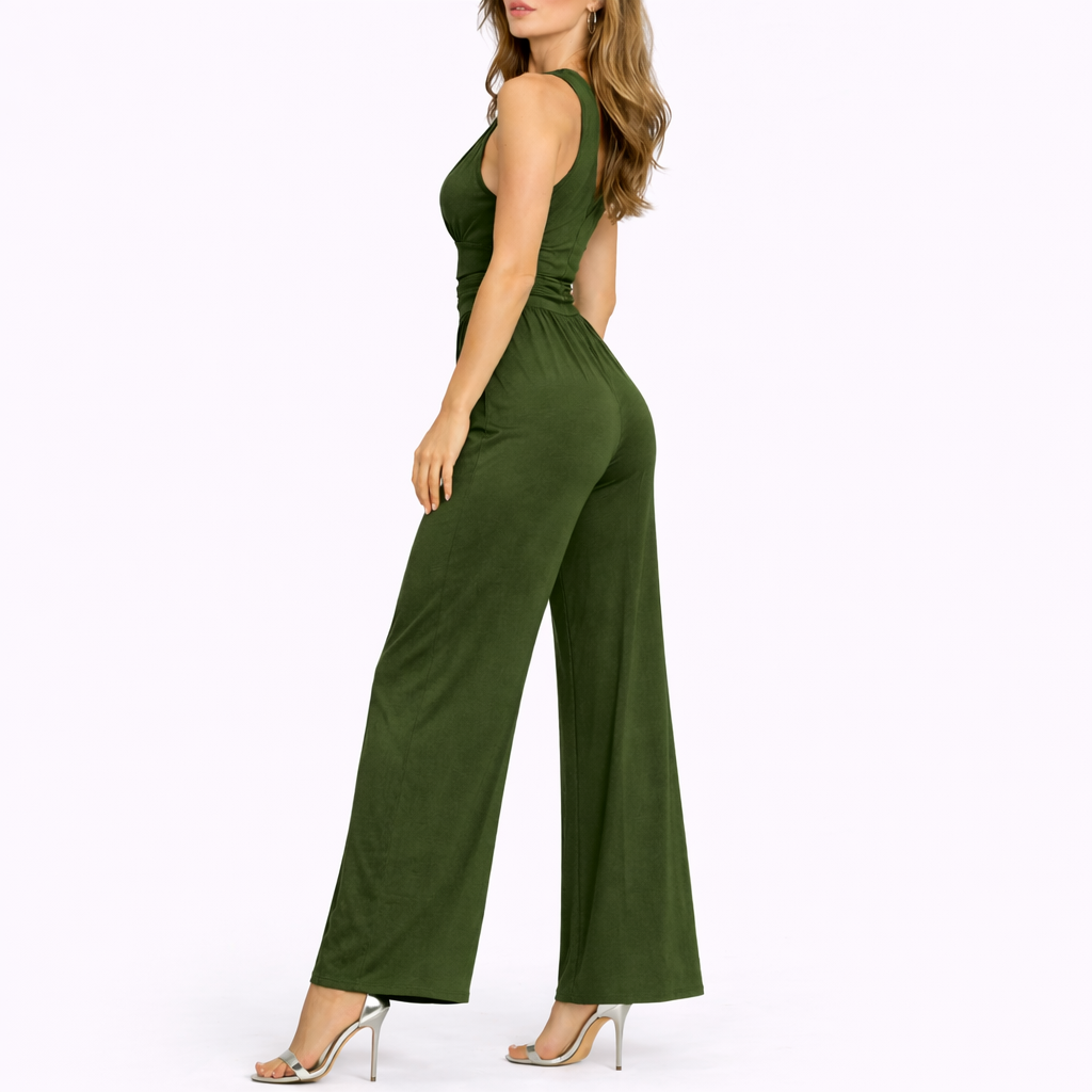 Jumpsuit Sleeveless Wide Leg Elegant Tailored Fit Evening Style