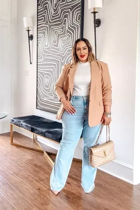 Jeans High Waist Relaxed Fit Straight Leg Casual Style