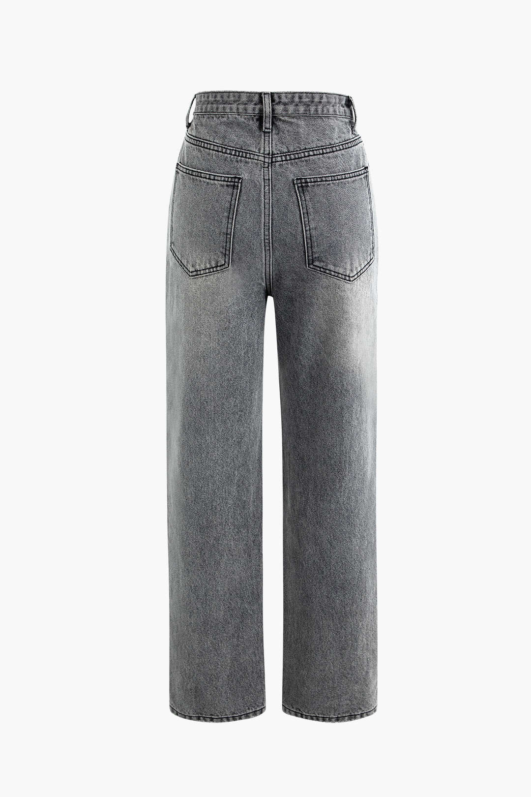 Jeans Asymmetrical Waist High Rise Relaxed Fit Modern Style