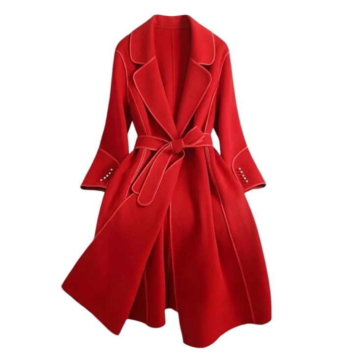 Womens Trench Coat with Tie Waist and Double Breasted Design