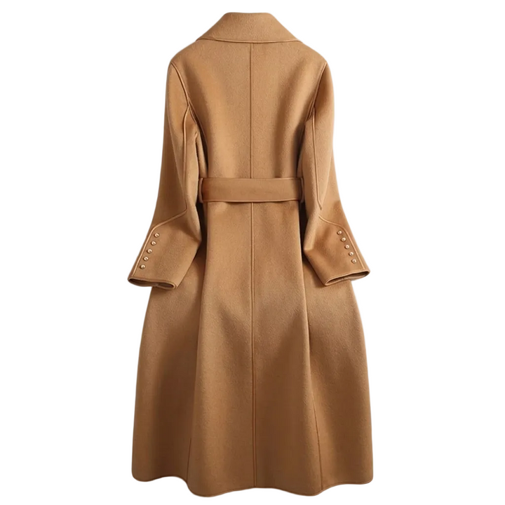 Womens Trench Coat with Tie Waist and Double Breasted Design