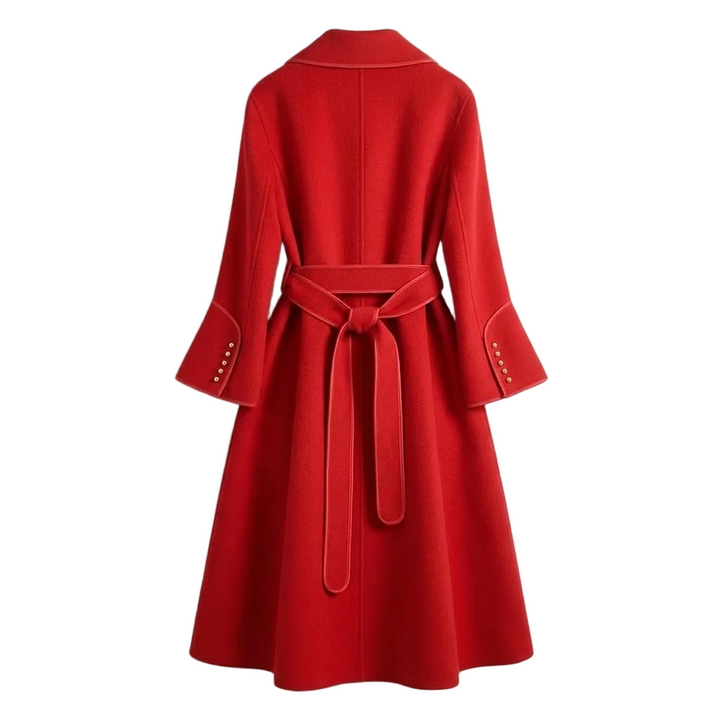 Womens Trench Coat with Tie Waist and Double Breasted Design