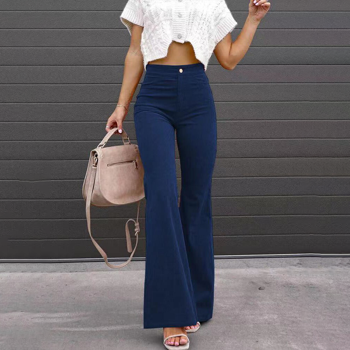 Trousers High Waist Flared Leg Retro Casual Party Style