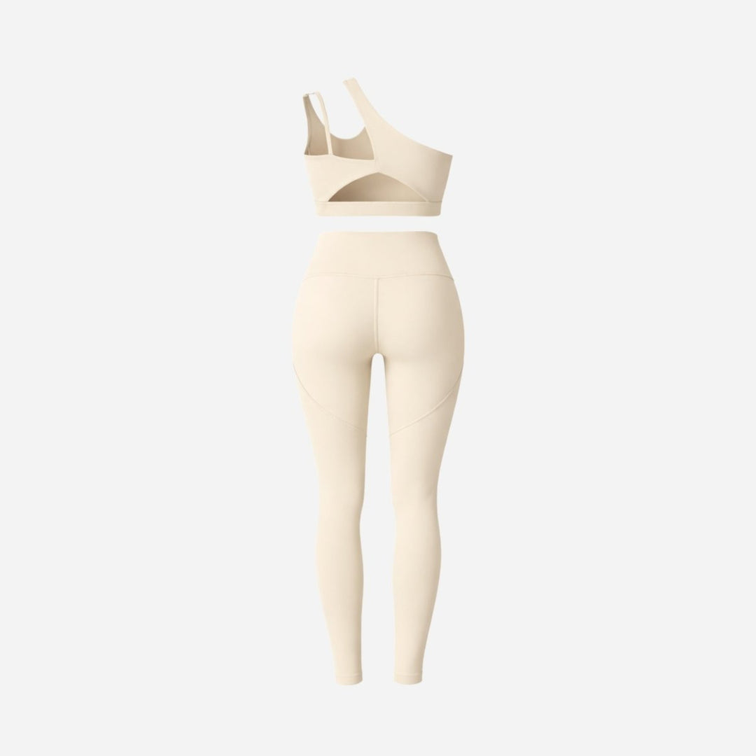 Two Piece Set One Shoulder Sports Bra High Waist Leggings Activewear Set