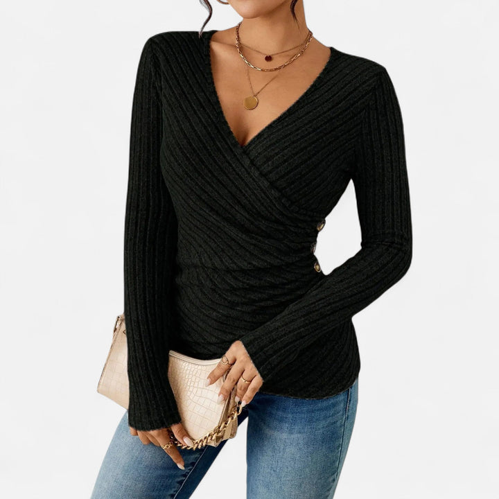 Top Long Sleeve Sculpting Fit Premium Elegant Style
