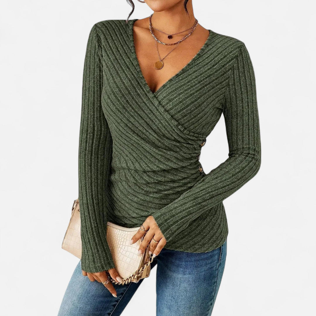 Top Long Sleeve Sculpting Fit Premium Elegant Style
