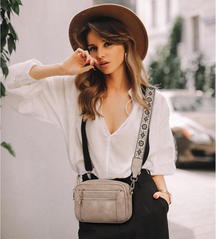 Crossbody Bag with Wide Adjustable Strap for Women