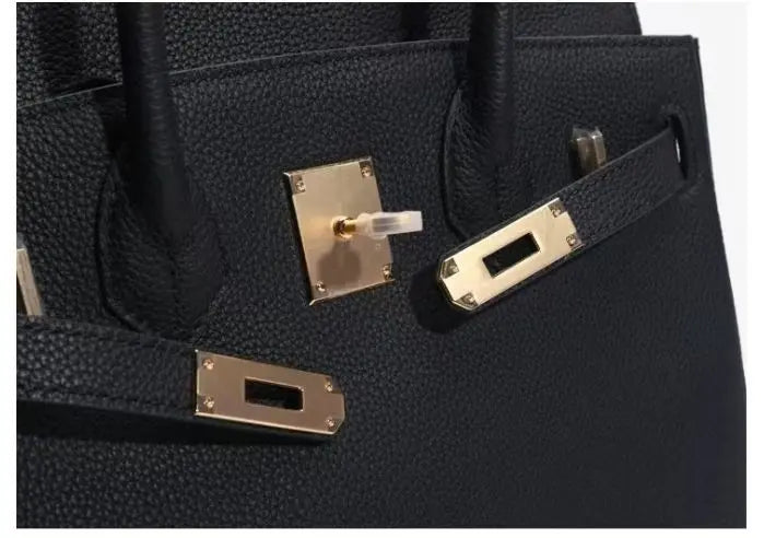 Top Handle Handbag with Shoulder Strap and Lock Closure for Women