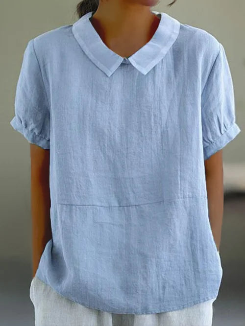 Blouse Short Sleeve Relaxed Fit Casual Everyday Style