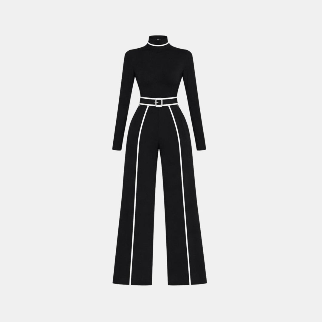 Tailored Wide Leg Jumpsuit with Belt – Elegant Modern Silhouette