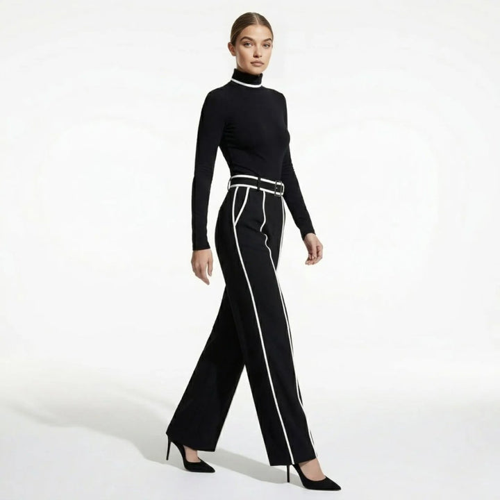 Tailored Wide Leg Jumpsuit with Belt – Elegant Modern Silhouette