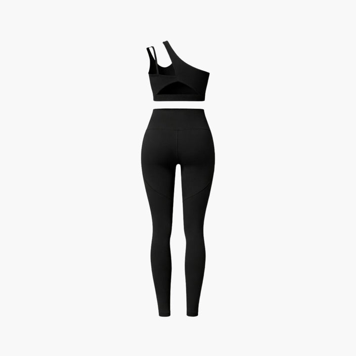 Two Piece Set One Shoulder Sports Bra High Waist Leggings Activewear Set