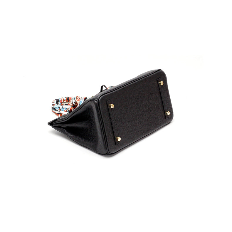 Top Handle Handbag with Turn Lock Closure for Women