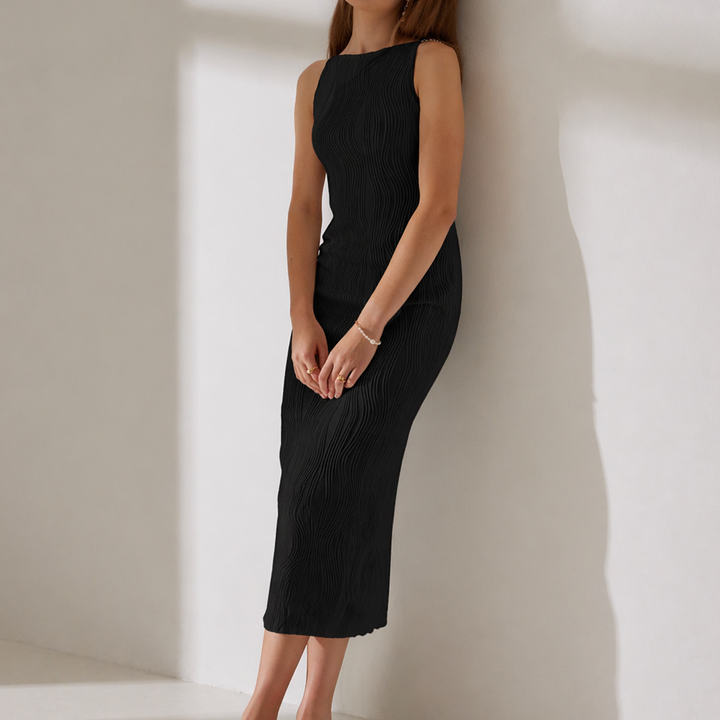 Midi Dress Ripple Textured Cami Elegant Summer Style