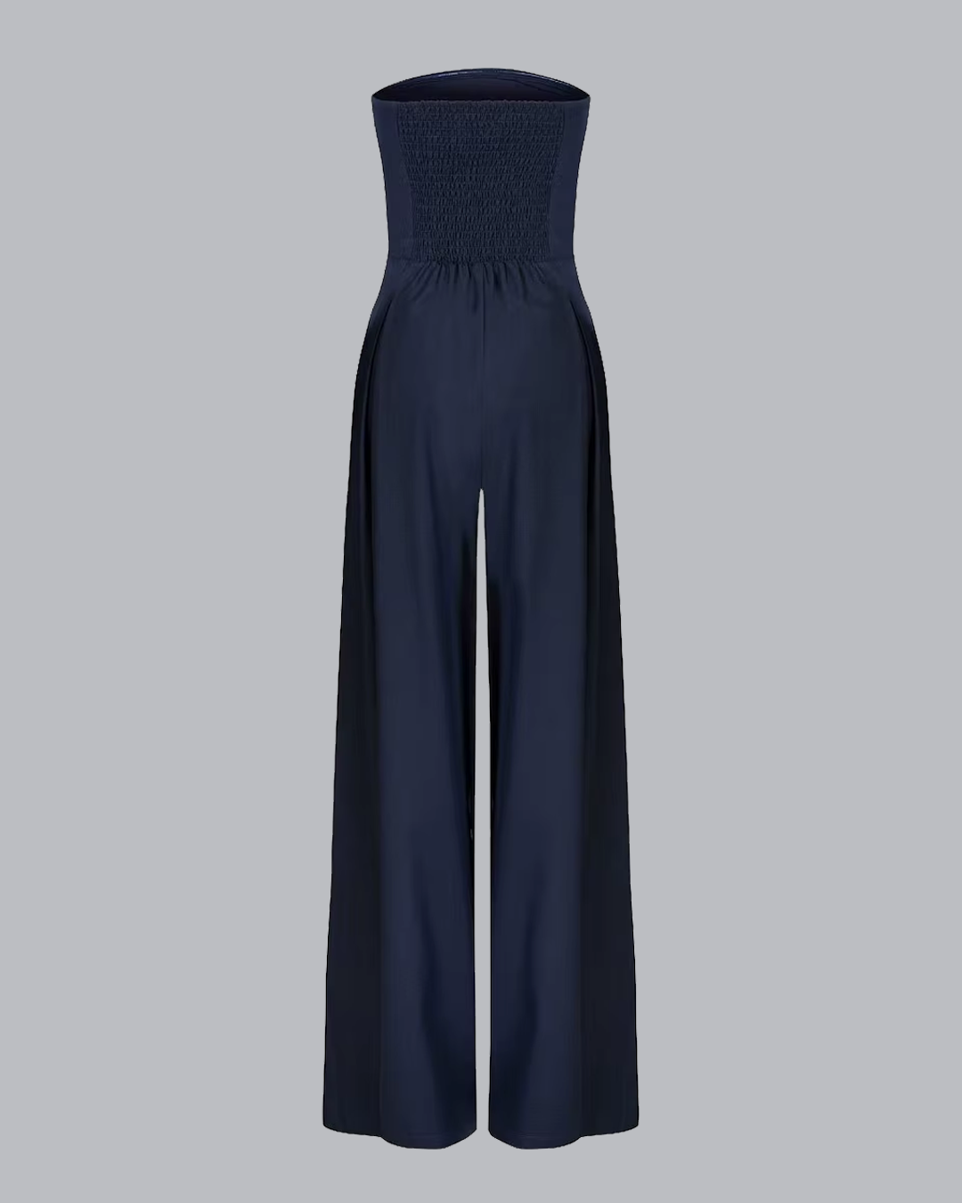 Strapless Jumpsuit Wide Leg Pockets Relaxed Fit Casual Style