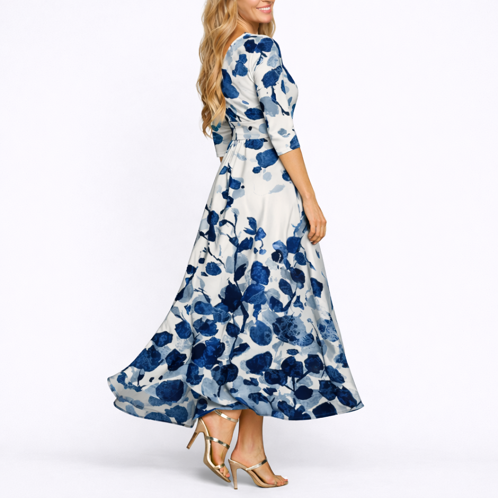 Maxi Dress Floral Print Elegant Flowing Silhouette Feminine Style